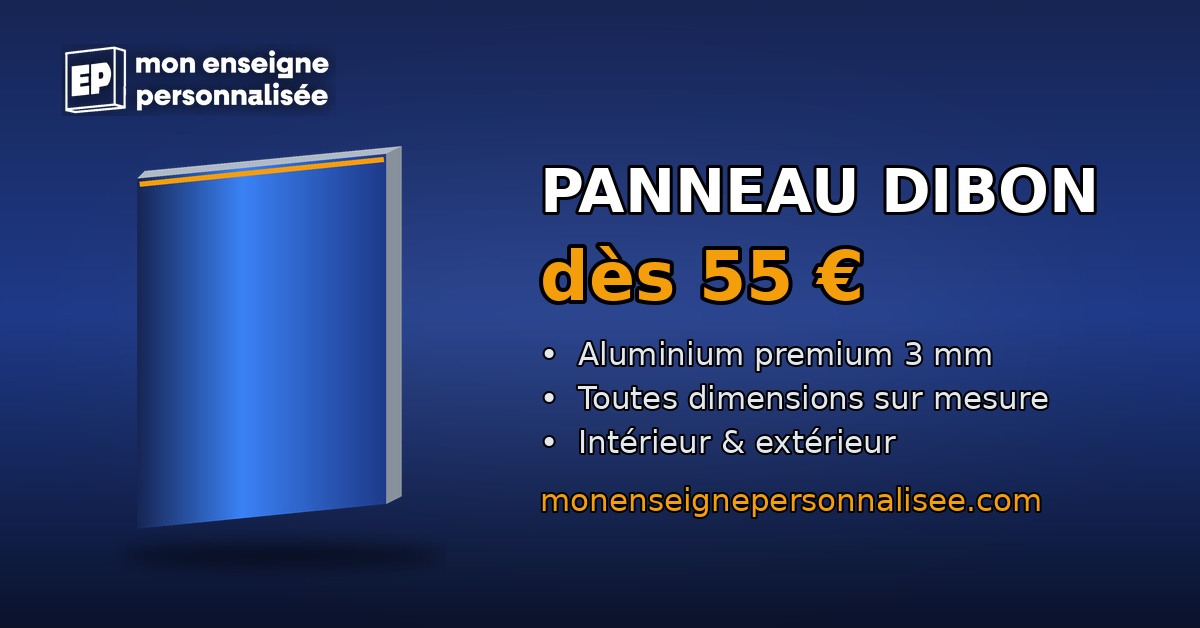 Panneau Dibon aluminium composite 3 mm dès 55 €, toutes dimensions sur mesure